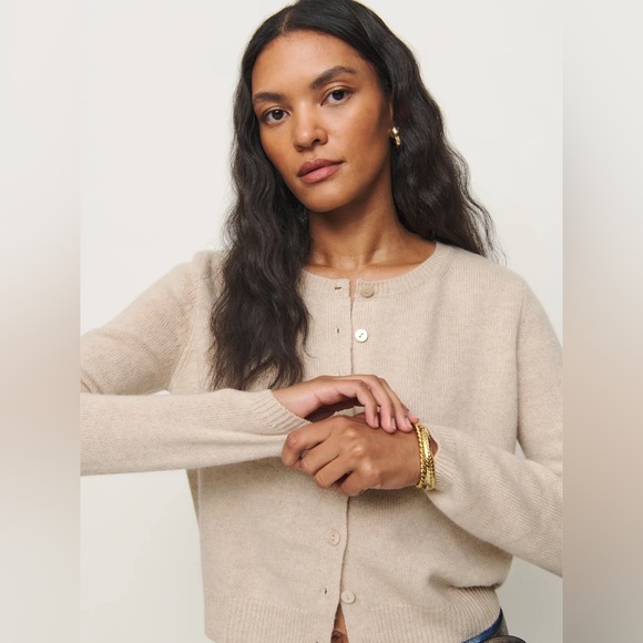 Reformation Clara Cashmere Crew Cardigan - Picture 5 of 10